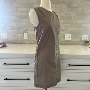 All Saints Brown Lace Up Dress Cotton Size 2